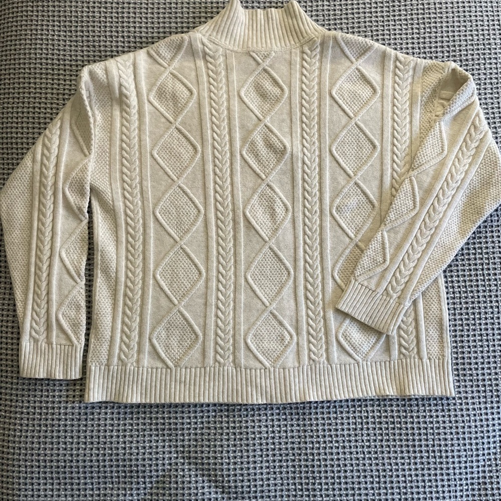 J. Jill Cream Double-Breasted Knit Cardigan - Picture 3 of 5